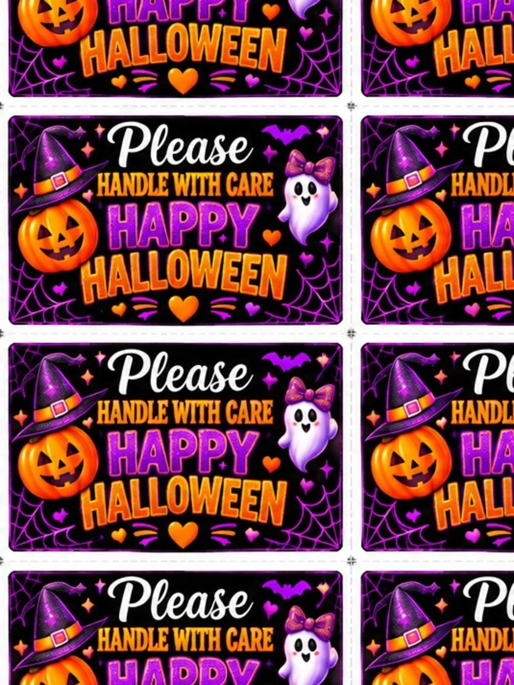 20 Stickers Happy Halloween Handle With Care Stickers